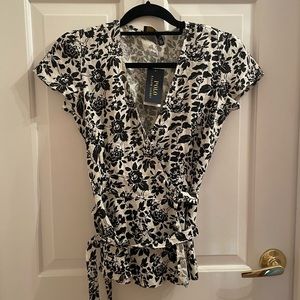 Polo Ralph Lauren Linen Floral Wrap Top